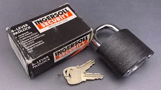 [1101] Ingersoll’s Clever 6 Lever Padlock Picked and Disassembled