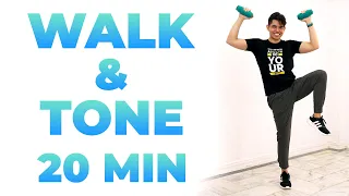 20 MIN WALK and TONE Workout • NO Jumping • Low Impact • Walking Workout #155