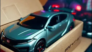 Unboxing and Review: 2020 Honda Civic Type R Grey LCD Model 1/18 - Collectible for Car Enthusiasts