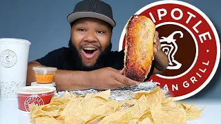 Huge Grilled Cheese Burrito From Chipotle Mukbang | Flavasbydamedash