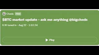 $BTC #Bitcoin Market update - Ask me anything from Twitter Spaces 12/05/22 @bigcheds Episode 24