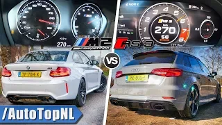 BMW M2 COMPETITION vs AUDI RS3 | ACCELERATION TOP SPEED & SOUND by AutoTopNL