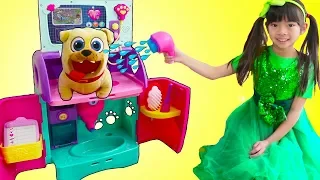 Emma Pretend Play Feeding & Giving Bath To Pet Animals Toys for Kids