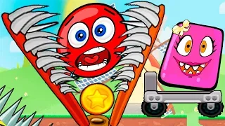 Cartoon about a red ball and a pink ball (square) Girl - Red Ball just for kids! Series 5