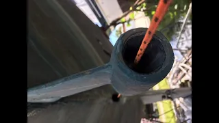 Straightening a bent strut on a boat