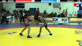 Schultz GR 55 KG Quarterfinal: Dmitry Ryabchinskiy (NYAC) vs. Rajender Kumar (India)