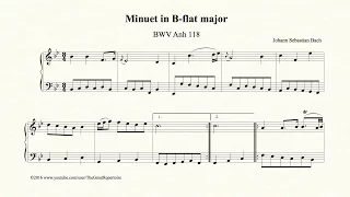 Bach, Minuet in B-flat major, BWV Anh 118