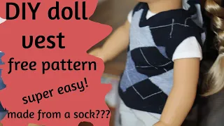 DIY Doll knit argyle vest / with pattern