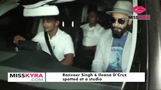 Ranveer Singh & Ileana D’Cruz spotted at a studio