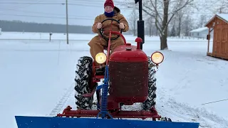 Farmall cub snow plowing the movie