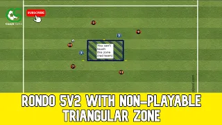 Football training: Rondo 5v2 with non playable triangular zone | Coach Sante