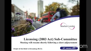 Licensing (2003 Act) Sub- Committee (Reconvened Hearing) 29 January 2021