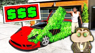 GTA 5 but EVERYTHING SHINCHAN Touch Turns into MONEY! (GTA 5MODS) | Amaan Ansari