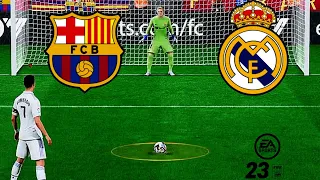 Real Madrid vs Barcelona penalty shootout | FIFA 23 Gameplay #messi #ronaldo #fifa23 #gameplay