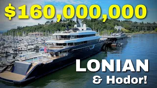 $160M MEGA YACHT "Lonian" & her 215 foot support vessel "Hodor" in Seattle, WA! [MV FREEDOM]