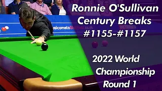 Ronnie O'Sullivan Century Breaks 1155-1157 | 2022 World Championship Round 1