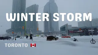 Winter Storm Walk I Yonge Sheppard Centre I  Toronto I January 17, 2022 🇨🇦【4K】