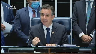 Senador Rodrigo Pacheco discursa pela primeira vez como presidente do Senado