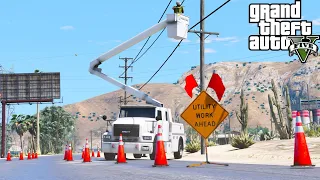 GTA 5 Mods - New Working Construction Bucket Truck - Utility Truck Interaction