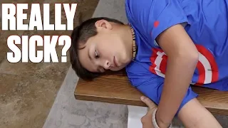 GETTING CHECKED OUT OF SCHOOL SICK | HE BETTER NOT BE FAKING SICK TO SKIP SCHOOL!