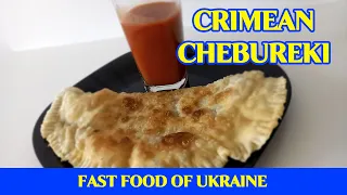 Famous oriental street food. Beef Chebureki recipe