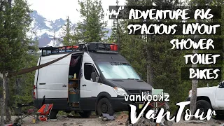 DIY Sprinter Van Conversion Best Layout in a 144 WB | Genius Bed Design and Bike Garage | Van Life