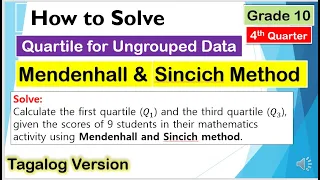 Solve Quartile for Ungrouped Data Using Mendenhall and Sincich Method #Mathematics10 #Fourthquarter