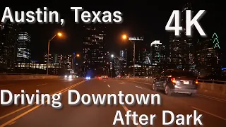 Austin, Texas - 4K - Come With US Have A Relaxing Night Drive Downtown [ASMR]