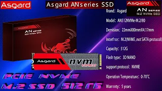 ЖЕСТКИЙ ДИСК Asgard SSD M.2  на 512 ГБ  PCIe NVME-2280