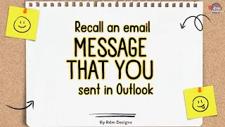 How to Recall an email message that you sent in Outlook | Recall Email Message Sent Already