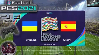 Ukraine Vs Spain UEFA Nations League eFootball PES 2021 || PS3 Gameplay Full HD 60 Fps