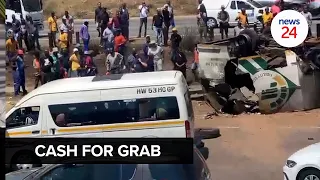 WATCH | Fast cash: Bystanders rush cash heist scene to grab leftover loot