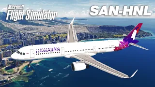 ULTRA Graphics Flight From San Diego To Honolulu - 26L Reef Runway Approach! - A321NEO - MSFS 2020
