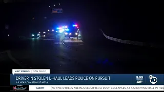 Driver in stolen U-Haul leads pursuit