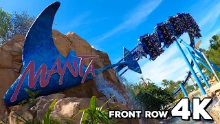 POV: Manta (Front Row) at Seaworld Orlando 2023 4K 30FPS | Flying Roller Coaster #seaworldorlando