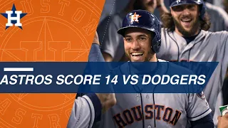 Astros score 14 runs against the Dodgers