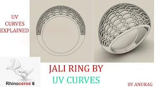 JALI RING BY UV CURVES || RHINO TUTORIAL ||  3d with Anurag ||