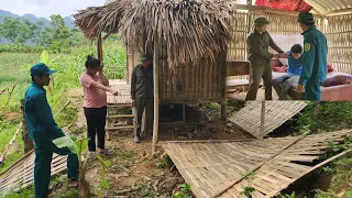 The police came to check the scene where the husband destroyed the house, and arrested the husband