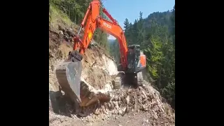 Amazing excavator driving skills and extreme working environment