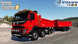 Farming Simulator 19 - VOLVO FMX 8X4 + MEILLER TANDEM TIPPER Crushed Stone Loading