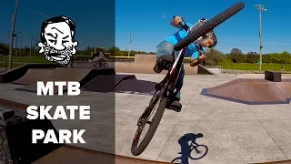 Mountain Biking at a Skatepark