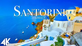 FLYING OVER SANTORINI (4K UHD) - Relaxing Music Along With Beautiful Nature Videos - 4K Video HD