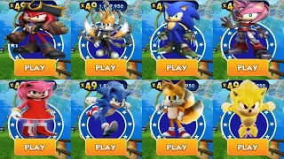 Sonic Dash - All Sonic Prime Characters vs All Sonic Movie Characters defeat All Bosses Eggman Zazz