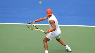 Rafael Nadal Forehand Slow Motion (Back View) - Ultimate ATP Tennis Forehand Technique