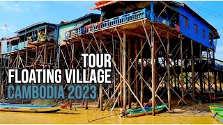 Cambodia Floating Village Tour | Tonle Sap Lake | Kampong Phluk Village 2023 [4K]