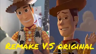 (Live action Toy Story) toys meets buzz (remake V.S original) SIDE BY SIDE