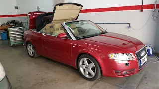 Reparación del motor eléctrico de la capota del Audi A4 B6 y B7 descapotable por Electrocar L.P.