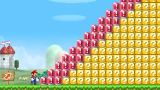 Can Mario Jump Over 999 !-Switches and Item Blocks in New Super Mario Bros. Wii ?