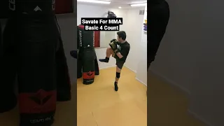 Savate For MMA. Basic 4 Count Combination. Boxing Into Low Kicks. #shorts #mma #savate #kickboxing