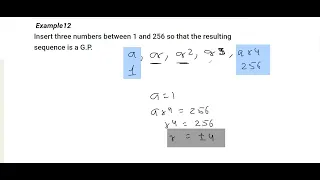 Example12 Insert three numbers between 1 and 256 so that the resulting sequence is a G.P.